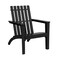 Patio Durable Acacia Wood Adirondack Lounge Armchair with Slatted High Backrest